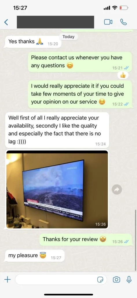 Customer support conversation screenshot 2